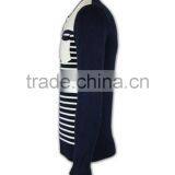 ISO9001/BSCI Manufature Navy Blue Teenager Striped Pattern Cardigan Sweater thumbnail-3