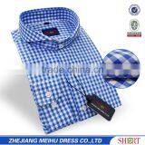 Semi Cut-away Collar Men Check Shirts thumbnail-1