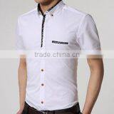 Slim Fit Plain White Men100% Cotton Shirts thumbnail-1