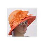 7cm Orange Womens Church Hats / Feather Straw Braid Sewing Brim Hats For Decoration thumbnail-1