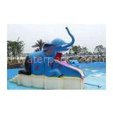 Outdoor Family Entertainment Small Elephant Slide, Fiberglass Water Pool Slides For Kids