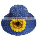 Large Eaves Seaside Holiday Beach Straw Hat Flower Sun Hat thumbnail-4