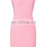 Wholesale Women Fashion Clothing Textured Cheap Sexy Pink Bandage Jersey Mini Dress thumbnail-2