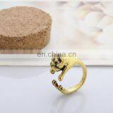 Fashion Design Gold Plated Dog Open Ring Animal Style Cuff Ring thumbnail-3