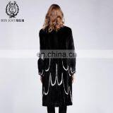 Luxury Mink Fur Overcoat Ladies Fur Dress Fly Wing Pattern Mink Fur Coat thumbnail-3