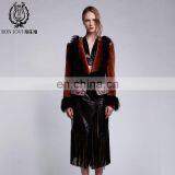 Fashion Sheep Fur & Skin Jacket Mogolian Sheep Fur Trim Sheepskin Fur Coat Hot Sale Ladies Fur Dress thumbnail-2