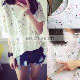 Women Girl Loose Cotton Casual Blouse Shirt Tops Fashion Summer T-shirt thumbnail-1