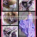 Aidocrystal Lilac Lace Flower Rhinestone Flower Headband Bridal Fascinators thumbnail-1