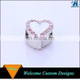 Beads for Jewelry Making White Enamel Red Heart Shaped Beads for Bracelet