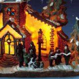 X'mas House With 10 Light Set Play Snowman Polyresin Christmas House Decoration thumbnail-4