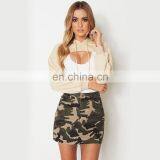 OEM Custom Logo Above Boob Sexy Fashion Organic Cotton Long Sleeve Super Short Hooded Pullover Crop Top thumbnail-1