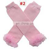 Solid Color Baby Ruffle Knee Pads Toddler Lace Chiffon Ruffle Legwarmer Girl Party Decoration 10colors thumbnail-4