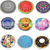 New Arrival Multi Pattern Color Digital Printed Custom Circle Microfiber Towels Turkish Round Beach Towel With Tassels thumbnail-4
