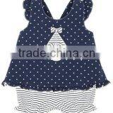 Custom Children Clothes High Quality Fashion Strip Blue and White Kids Girl Shirt thumbnail-2