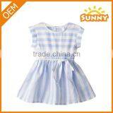 Summer Fresh Navy Cotton Sleeveless Baby Girl Dress