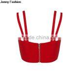 Jenny Fashion Wholesale 2016 New White Beige Red Yellow Sey Cute Women Strap Bandage Bustier Crop Tops thumbnail-6