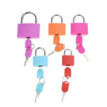 Safety small cute color plastic coated brass padlock