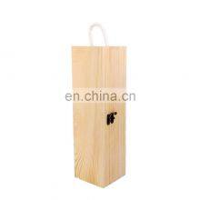 Wholesale Small Moq Quality Single Bottle Unfinished Pine Wooden Wine Box thumbnail-3