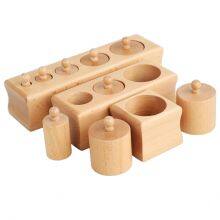 Knobbed Cylinder Montessori, Montessori Cylinders With Knobs Socket Montessori Materials Educational Toys (Set of Four) thumbnail-1
