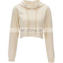 Hoodie Sweatshirt 90% Cotton 10% Polyester Printed OEM Logo Latest Design Lady Pullover Hoodies Women Long Sleeve Crop Top/