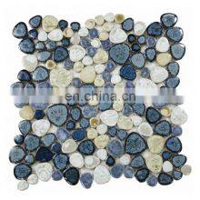 Swimming Pool Floor Aquatic Ocean Blue Square Mosaic Tiles thumbnail-3