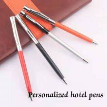 Custom Company Logo Promotional Personalized Hotel Pens Advertising Gift Metal Ballpoint Pen thumbnail-2