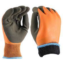 Waterproof 15G Nylon Acrylic Terry Lining Latex Double Coated Best Gloves For Working Outside In Winter