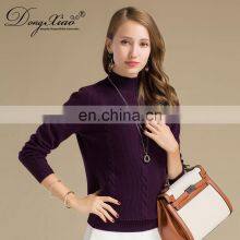 New Casual Women Sweaters Mongolian High Neck Chunky Cable 100 % Cashmere Sweater thumbnail-5
