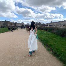 2025 Spring/Summer New Sweet Lace Splice Mid-Length Camisole Dress, Vacation Style Irregular Dress thumbnail-1