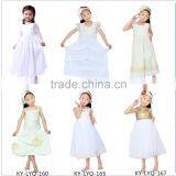 Wholesale Cotton Pierced Flower White Long Summer Dresses for Kids Supplier's Choice thumbnail-6
