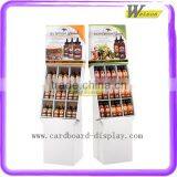 Supermarket Promotion POP Floor Shelf Stand Paper Bottle Display