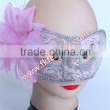 Party Supplies Birthday Yellow Plastic Halloween Mask With Artificial Flower thumbnail-5