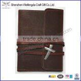 Handmade vintage genuine leather 2016 diary with refillable kraft lined paper