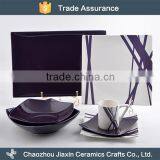 High Quality Ceramic Decal Restaurant Dinnerware Sets Purple thumbnail-1