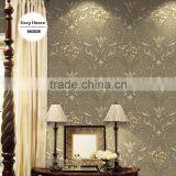 Hot Sale Heavy Embossed Vinyl Wallpaper, Mocha Funky Flower Wall Paper for Living Room , Attractive Wall Mural Pattern thumbnail-3