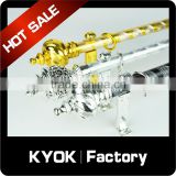 KYOK Engraved design aluminum curtain poles,low price good quality plastic curtain finials,aluminum curtain poles wholesale