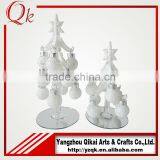 White Pendants Decorated Glass Christmas Tree With Nice Looking