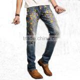 top design men colorful jeans pants vogue customized jeans long trousers