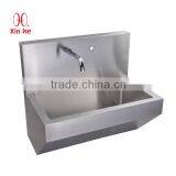 Commercial Wall Hung Hospital Stainless Steel Hand Washing Trough Medical Surgical Scrub Sink With Sensor Taps thumbnail-3