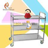 Three Tiers CE Approved New Style Factory Price Commercial Stainless Steel Kitchen Food Trolley With Wheels thumbnail-1
