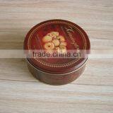 Fancy Round Shaped Metal Biscute Tin Can