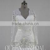 Real Sample Appliqued Lace Long Sleeve Mermaid Islamic Wedding Dress Patterns thumbnail-5