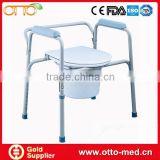 Steel bedside commode chair