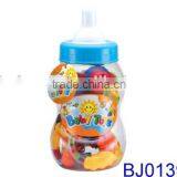 Cute Plastic Small Feeding Bottle With Infant Baby Rattles Toy thumbnail-4