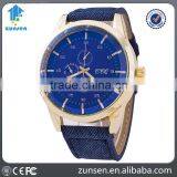 2016 Hot Fashion Luxury Men Business Quartz Analog Clock Leather Canvas Strap Clock Man Sports Watches Relogios Masculino thumbnail-1