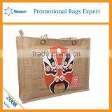 Recycle Women Shopping Tote Bag Jute Hessian Bags Burlap Bags With Logo thumbnail-3