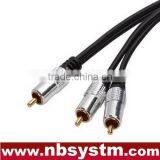 Assembly Type RCA Plug to 2xRCA Plug Y Adapter Audio Cable