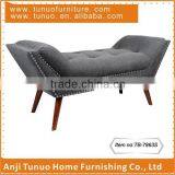 Waiting Chair Bench,Patchwork Seat With Buttons and Nails,Rubber Wood Legs,TB-7863S thumbnail-1