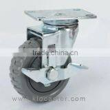 Swivel Flame PU Caster With Brake, Medium Duty Flame PVC Caster thumbnail-1