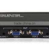China VGA Splitter 2 Outputs 1 Inout 1X2 With 3.5mm Stereo Audio